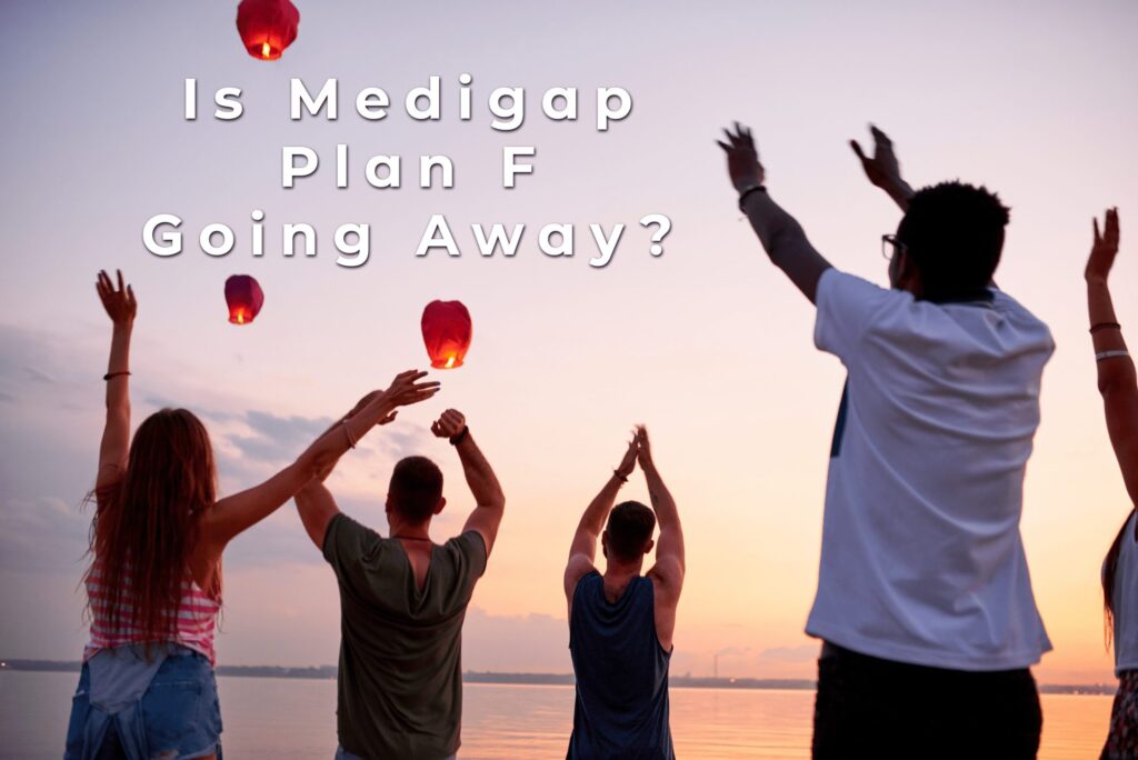 People watching balloons floating away to represent Medigap Plan F going away.