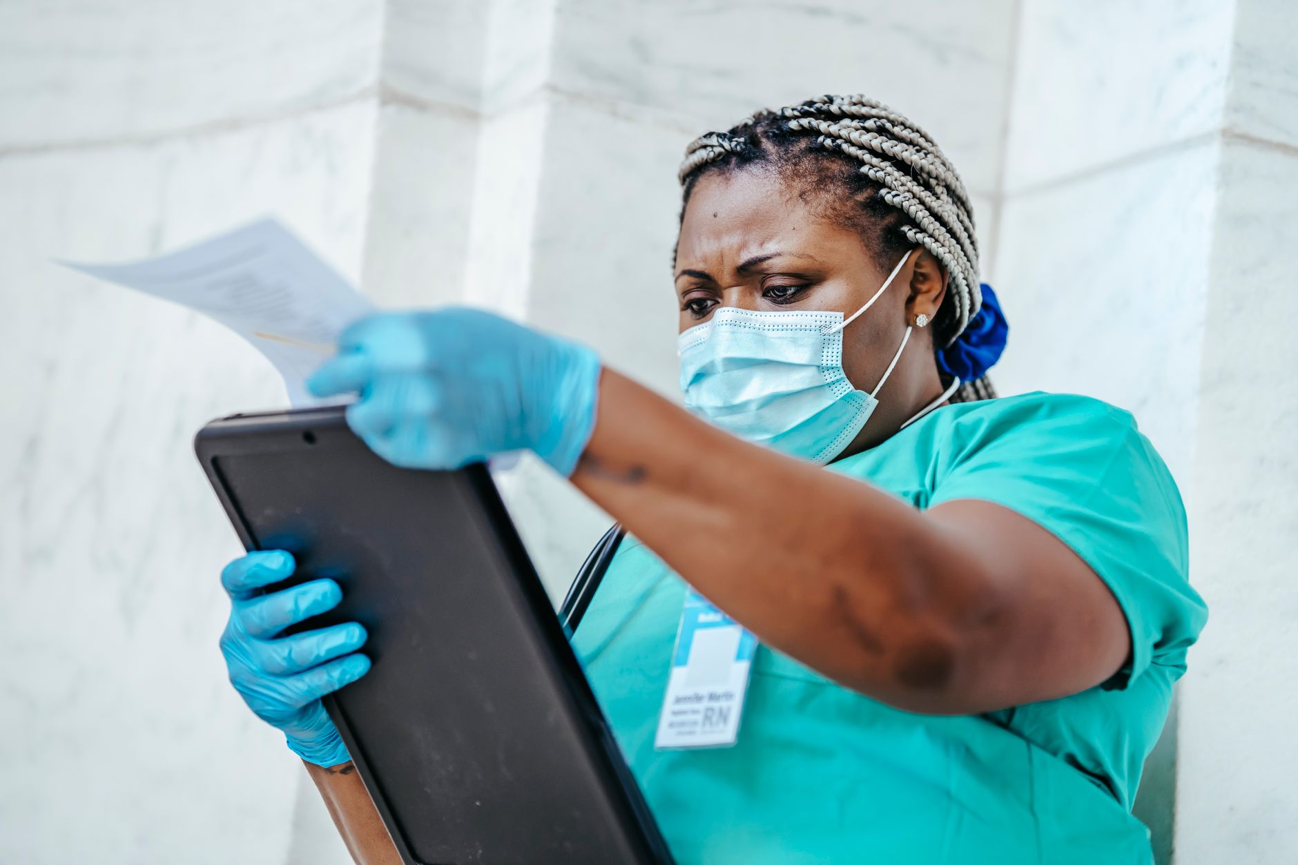 Houston Medicare beneficiary reading a prior authorization denial notice from her Medicare Advantage plan